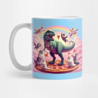 Dino Pizza Cat Chaos Mug